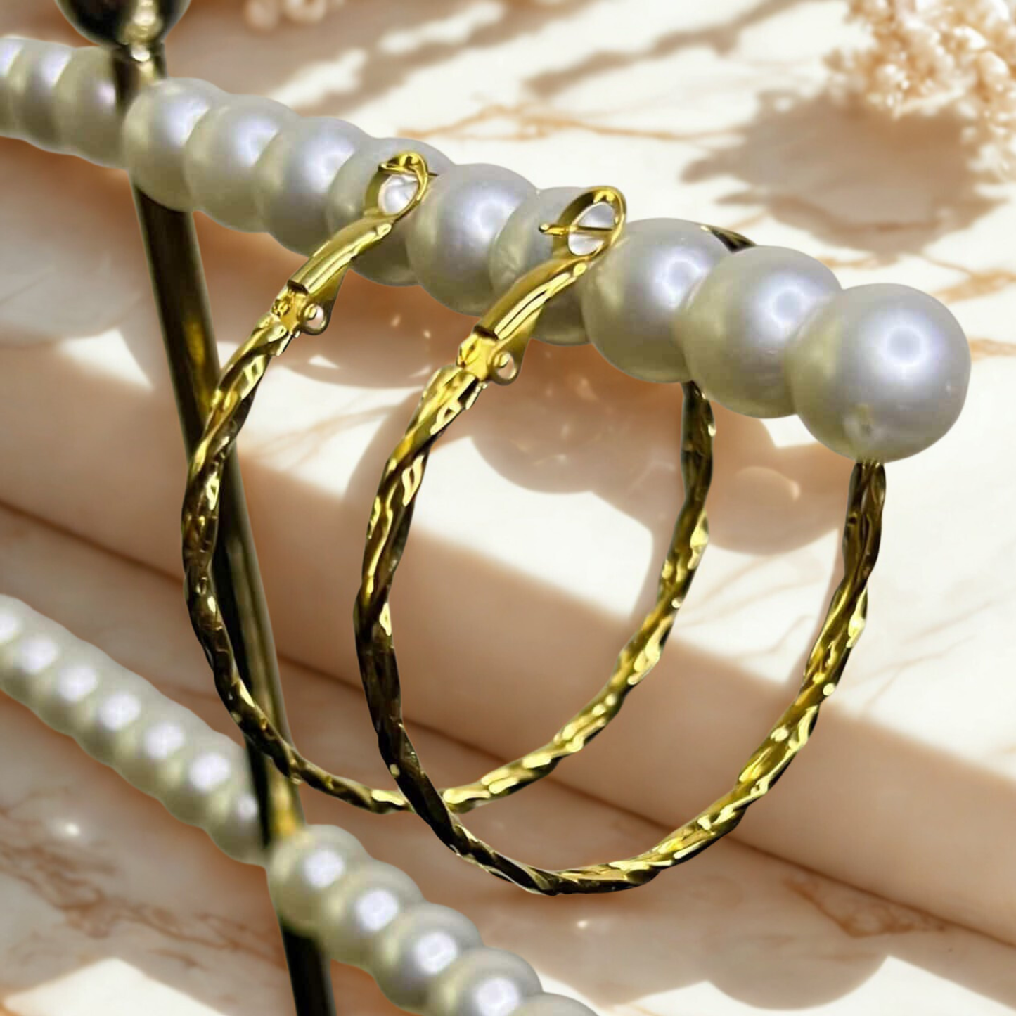 Gold Twist Hoop Earrings | 18K Gold Plated | Chicana Hoops | Everyday Gold Earrings